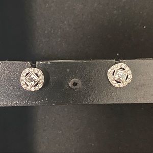 Sterling Silver Square and Diamond Shaped Earrings